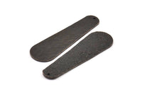 Hammered Boho Finding, 2 Oxidized Brass Black Hammered Geometric Boho Blanks With 1 Loop, Earring Findings (44x13x8x1mm) N0132 S324
