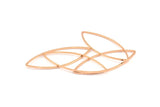 Rose Gold Marquise Ring , 12 Rose Gold Plated Brass Marquise Ring, Connector, Charms (41x16x1mm) D0034 Q0391