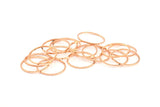 24mm Circle Connector, 12 Rose Gold Plated Brass Circle Connectors (24x1x1mm) Bs 1092 Q0384