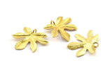 Brass Leaf Pendant, 4 Raw Brass Leaf Pendants, Charms, Earrings, Findings (26x20x2mm) U142