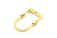D Şekilli Halkalar, 1 Delikli 4 Ham Pirinç Çekiçlenmiş D Şekilli Konnektör, Halkalar (29x19x1,3 mm) BS 1876