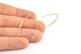Brass Stud Earring Wires, 12 Raw Brass Needle Bar Earring Wires with 1 Loop (43x0.70mm) BS 2132