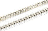 Fish Bone Chain, 2 Meters Silver Tone Brass Fish Bone Chain (11mm ) Z080
