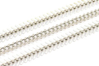 Fish Bone Chain, 2 Meters Silver Tone Textured Brass Fish Bone Chain (11mm ) Z063