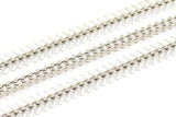 Fish Bone Chain, 2 Meters Silver Tone Textured Brass Fish Bone Chain (11mm ) Z063