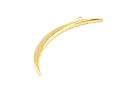 Hilal Kolye Bulma, 1 Altın Kaplama Pirinç Dokulu Geniş Hilal Kolye Ucu, 1 Döngü, Tılsımlar (68x4,8x2,7 mm) N0172 Q0403