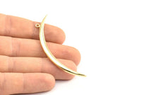 Hilal Kolye Bulma, 1 Altın Kaplama Pirinç Dokulu Geniş Hilal Kolye Ucu, 1 Döngü, Tılsımlar (68x4,8x2,7 mm) N0172 Q0403