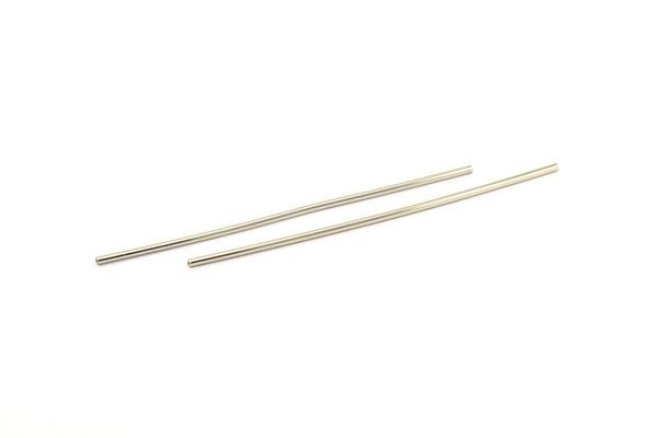 Silver Tube Beads, 12 Silver Tone Copper Tube Beads (2x110mm)
