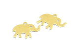 Brass Elephant Blank, 24 Raw Brass Elephant Blanks With 1 Loop (12x16x0.4mm) N0098