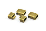 Leather Cord Clasp, 10 Antique Plated Zinc Alloy Magnetic Clasp For Leather Cord (28x15mm)
