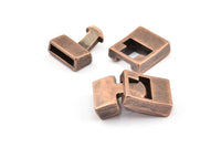 Leather Cord Clasp, 10 Antique Copper Plated Zinc Alloy Clasp For Leather Cord (31x17.5x6.5mm)