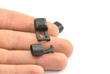Leather Cord Clasp, 10 Black Plated Zinc Alloy Clasp For Leather Cord (35x12x9mm)