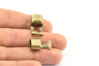 Leather Cord Clasp, 10 Antique Plated Zinc Alloy Clasp For Leather Cord (35x12x9mm)