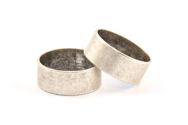 Antique Silver Tube Beads, 6 Antique Silver Plated Brass Tube Beads (15x6mm) R025 H0360