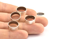 Antique Silver Tube Beads, 6 Antique Silver Plated Brass Tube Beads (15x6mm) R025 H0360