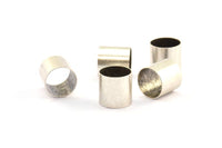 Antique Silver Tube Beads - 12 Antique Silver Plated Brass Tube Beads (12x12mm) Bs 1470 H0368