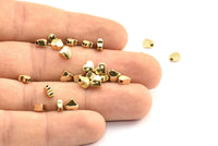 Gold Hearts, 10 Gold Plated Brass Spacer Beads, Spacer Connectors, Heart Beads (3.5x5.7mm) BS 2208 Q0404