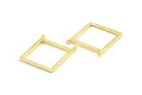 Okuma Gözlüğü Kolye Ucu, 2 Halkalı 2 Ham Pirinç Kare Cam, Geometrik Kolye Ucu, Bulgular (32x2,5x2,5 mm) U040