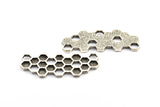 Antique Silver Honeycomb Pendant, 1 Antique Silver Plated Brass Honeycomb Pendant, Charms, Findings (57x21x2.4mm) U108 H0371