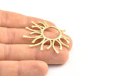 Brass Sun Pendant, 2 Raw Brass Sun Pendants (45x37x1.5mm) BS 1943