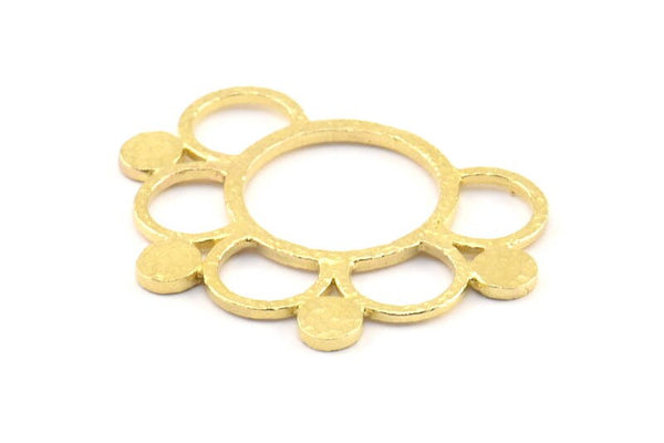 Brass Ring Necklace, 2 Raw Brass Ring Necklace, Pendants, Charms, Findings (28x40x1.5mm) BS 1955