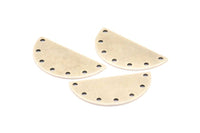 Yarım Ay Tılsımı, 7 Delikli 5 Antik Gümüş Kaplamalı Pirinç Yarım Daire Boşluğu (30x15x0,8 mm) B0160