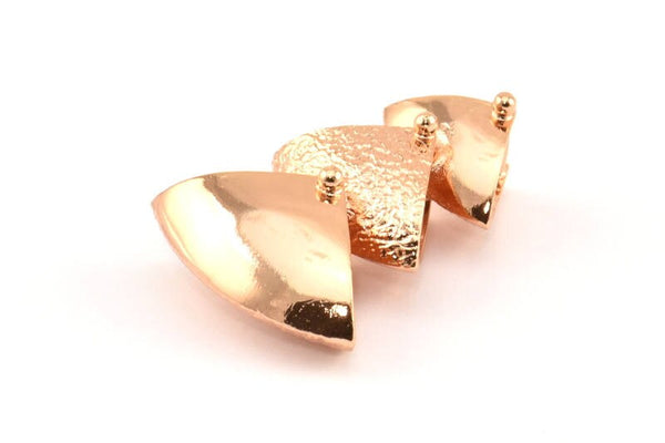 Rose Gold Necklace Finding, 2 Rose Gold Plated Brass Free Moving Pendant, Earrings, Findings, Charms (32x24mm) BS 1920
