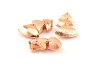 Rose Gold Necklace Finding, 2 Rose Gold Plated Brass Free Moving Pendant, Earrings, Findings, Charms (32x24mm) BS 1920