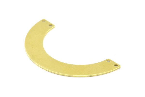 Brass Geometric Pendant, 12 Raw Brass Semi Circle Blanks with 4 holes, Geometric Pendant, Findings (50x25x8x0.8mm) BS 1867