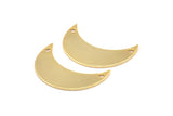 Moon Crescent Charm, 3 Gold Plated Brass Moons With 2 Holes (25x9.5x0.80mm) Moon1