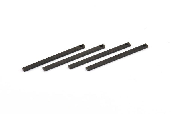 Black Bar Pendant, 25 Oxidized Brass Black Bars With 1 Hole, Black Charms (30x2x1mm) Bs-1197--A0859 S678