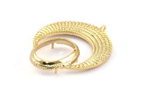 Gold Crescent Pendant, 1 Gold Plated Brass Crescent Pendants With 1 Loop and 15.5x20mm Pad Setting (43x34x2.8mm) BS 1885 Q0414