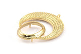 Gold Crescent Pendant, 1 Gold Plated Brass Crescent Pendants With 1 Loop and 15.5x20mm Pad Setting (43x34x2.8mm) BS 1885 Q0414