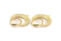 Gold Crescent Pendant, 1 Gold Plated Brass Crescent Pendants With 1 Loop and 15.5x20mm Pad Setting (43x34x2.8mm) BS 1885 Q0414