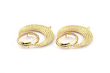 Gold Crescent Pendant, 1 Gold Plated Brass Crescent Pendants With 1 Loop and 15.5x20mm Pad Setting (43x34x2.8mm) BS 1885 Q0414