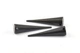 Black Spike Pendant, 1 Oxidized Brass Black Spike Tribal Pendants With 1 Hole (40x10mm) A0769