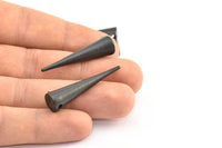 Black Spike Pendant, 1 Oxidized Brass Black Spike Tribal Pendants With 1 Hole (40x10mm) A0769