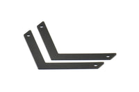 Black Chevron Pendant, 2 Oxidized Brass Black Tiny Chevron Pendants With 2 Holes (50x5x0.80mm) N0630 S449