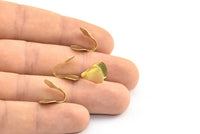 9mm End Clasp, 24 Raw Brass End Caps Chain Ends (9x14mm) A0743 B0056