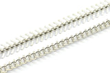 Fish Bone Chain, 2 Meters Silver Tone Textured Brass Fish Bone Chain (11mm) Z063