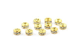 Vintage Gold Bead, 12 Vintage Gold Swarovski Rondelle Beads  (6x3mm) Y274 Y268