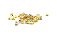 Vintage Gold Bead, 12 Vintage Gold Swarovski Rondelle Beads  (6x3mm) Y274 Y268