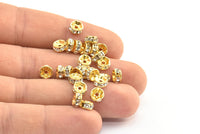 Vintage Gold Bead, 12 Vintage Gold Swarovski Rondelle Beads  (6x3mm) Y274 Y268