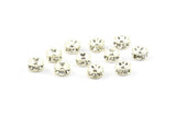Vintage Silver Bead, 12 Vintage Silver Swarovski Rondelle Beads  (5x2.5mm) Y281 Y273