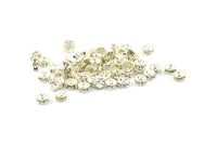 Vintage Silver Bead, 12 Vintage Silver Swarovski Rondelle Beads  (5x2.5mm) Y281 Y273