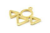 Brass Triangle Pendant, 3 Raw Brass Triangle Pendants With 1 Loop, Jewelry Findings (27x31.5x2mm) BS 1981