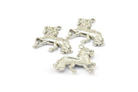 Silver Horse Charm, 2 Silver Tone Horse Charms With 1 Loop, Pendants, Jewelry Findings (26x25mm) N0247 H0501
