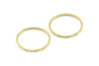 Brass Circle Connectors, 24 Raw Brass Textured Circle Connectors (17x0.8x0.9mm) BS 2324