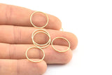 Brass Circle Connectors, 24 Raw Brass Textured Circle Connectors (17x0.8x0.9mm) BS 2324