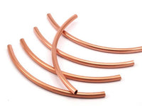 3 Raw Copper Curved Extra Long Tube Findings ( 110x 5mm ) D0479